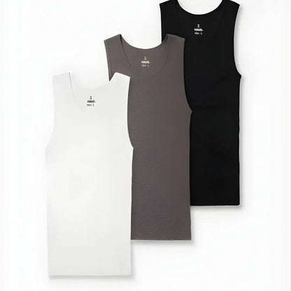 Premium Ultra-Soft Cotton Fitted Tank Top 3-Pack Bundle