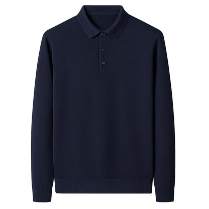 Oxford Knit Polo Sweater – Timeless Warmth and Refined Comfort
